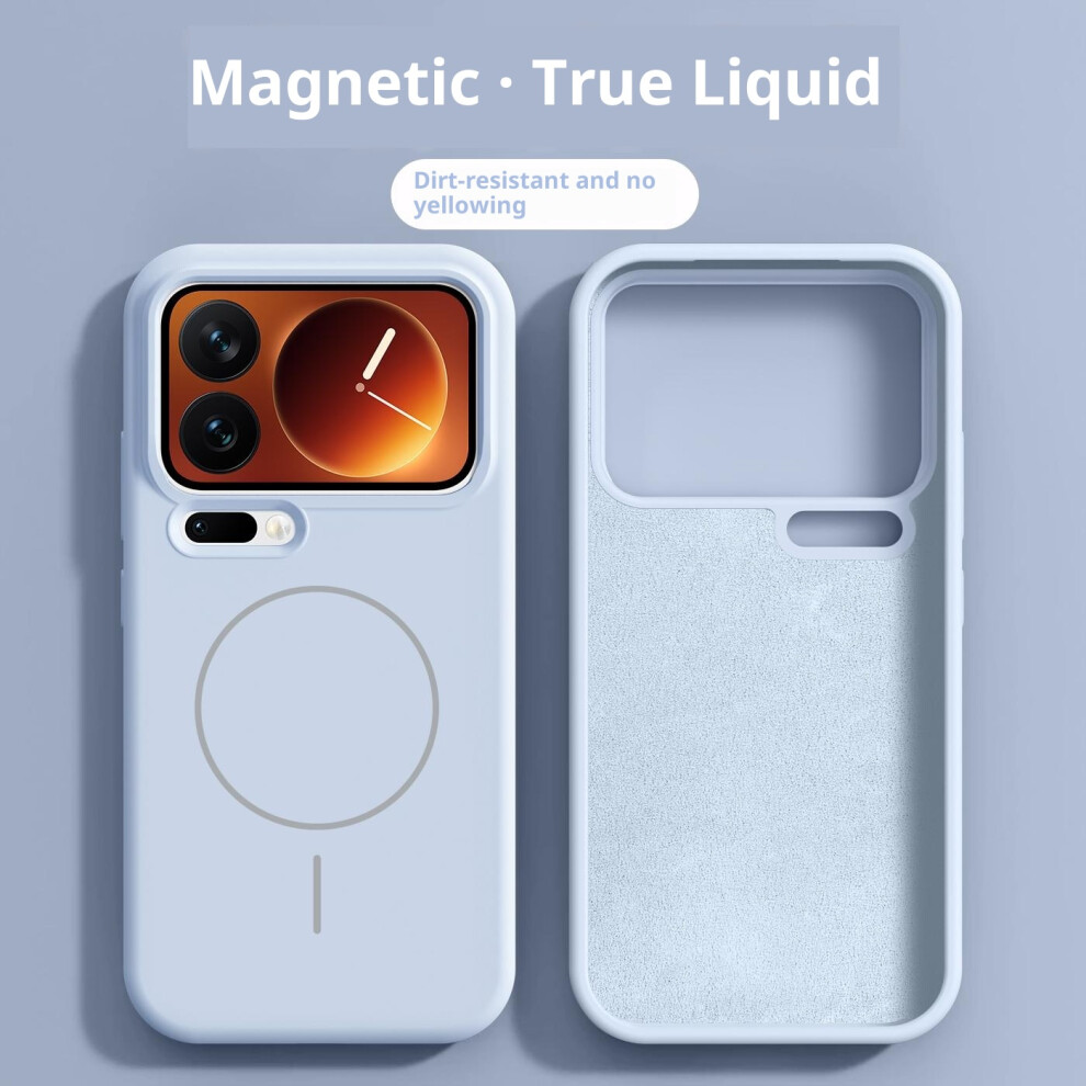 (Blue) For Xiaomi 17 Pro Liquid Silicone Magnetic Case Shockproof Phone Cover With Screen Protector Blue 6914298490242