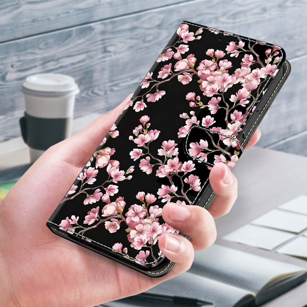 ( Blossom) For Xiaomi Redmi Note 14 5G Case Foldable Stand Wallet Pattern Printing Pu Leather Flip Phone Cover Peach 6914296538144