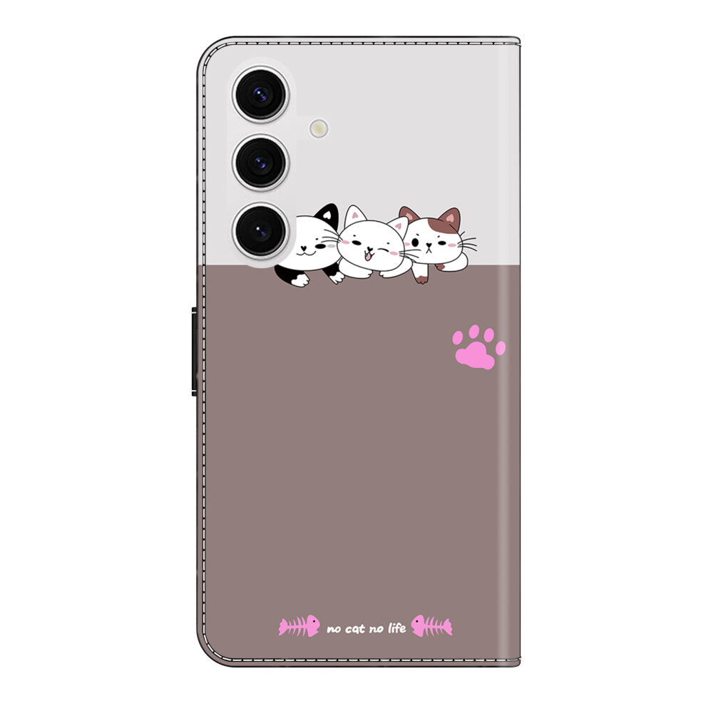 (Cats) For Samsung Galaxy S25 Fe Case Foldable Stand Wallet Pattern Printing Pu Leather Flip Phone Cover 6914292044717