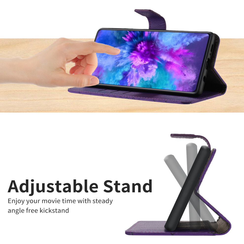 (Dark ) For Motorola Edge 70 5G Case Wallet Imprint Pu Leather Flip Folio Phone Cover Purple 6914293959225