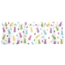 Lanternes de Pâques pour Fenêtres, 137 X 46 cm, Motif Œufs et Lapin, Cantonnière Printanière pour la Cuisine, la Salle de Bain et le Salon