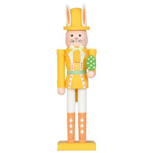 Décoration Casse-Noisette Lapin de Pâques de 30 cm, Figurine de Lapin Soldat en Bois pour Décoration de Table Printanière (Vert) A