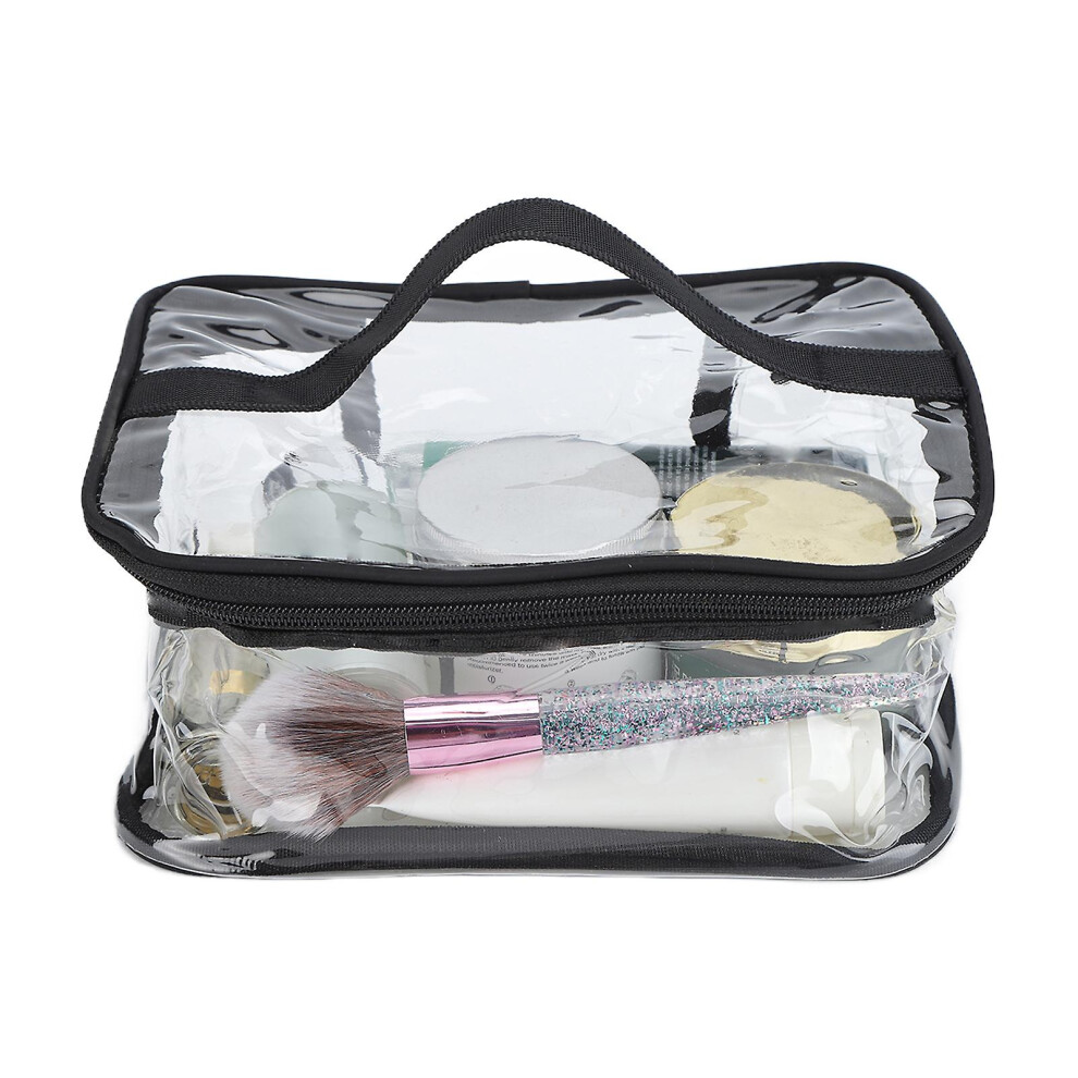 F Type Travel Toiletry Bag Drawstring Cosmetics Storage Pouch with Magic Tape Lid