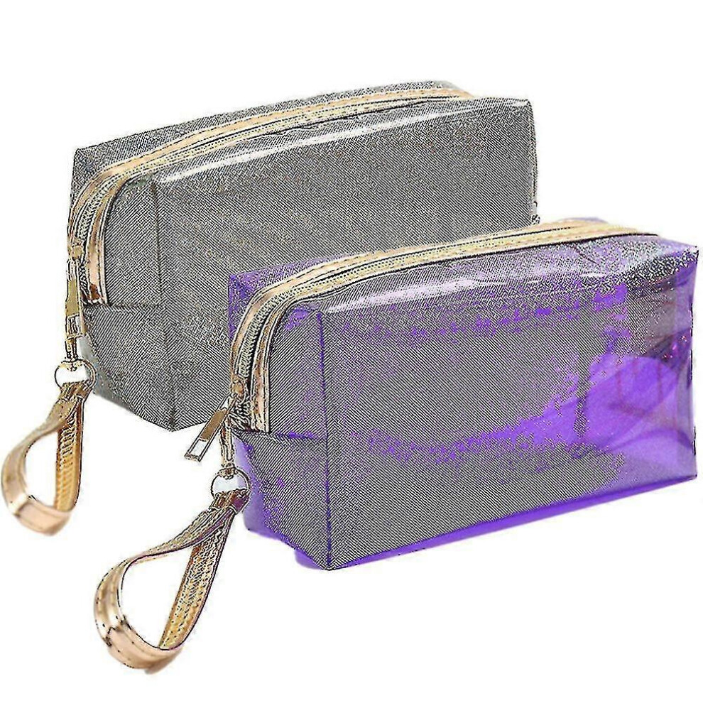 Waterproof PU Leather Foldable Cosmetic Bag, Travel Makeup Organizer