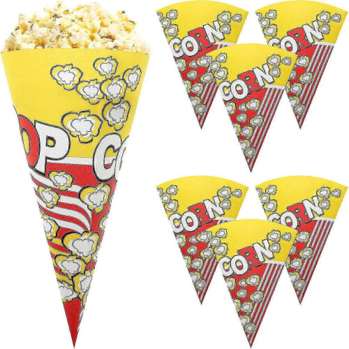 16*16cmDisposable Cone Popcorn Bags for Candy & Snacks