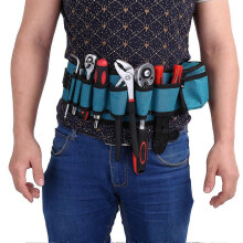 Professional Electrician's Tool Waist Pouch 54x13cm Heavy-Duty Gray