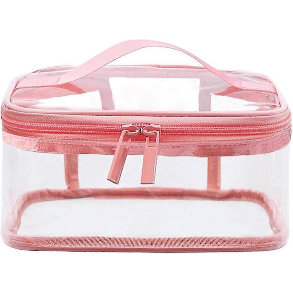 Clear Transparent Toiletry Bag, Funnasting Waterproof Makeup Travel Pouch with Handle