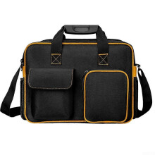 Heavy Duty 19-Pocket Tool Bag, Oxford Fabric, Shoulder Strap & Rubber Grip for DIY