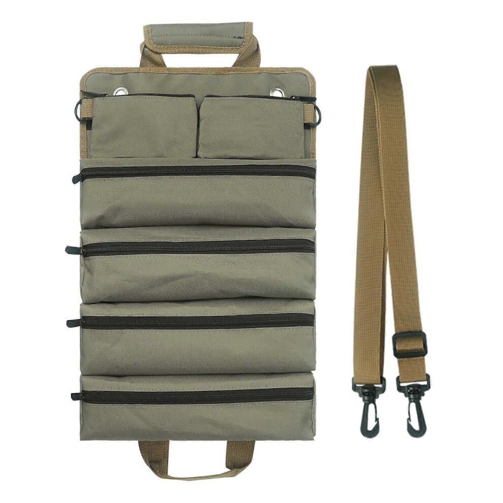 4-Pocket Heavy Duty Canvas Tool Roll Bag For Mechanics - Efficient Storage Organizer 7709954222881