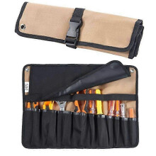 Bolsa enrollable de lona portátil, organizador plegable para herramientas.