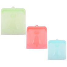 Reusable Silicone Food Storage Bags 3Pcs Multicolor for Kitchen Preservation