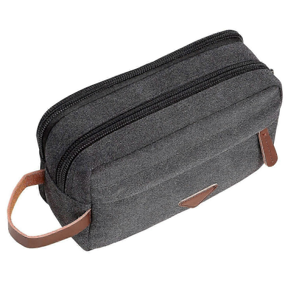 Mens Travel Toiletry Bag Double Compartment Organizer Shaving Dopp Kit