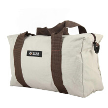 Weithalsige, wasserdichte und robuste Werkzeugtasche, graue Canvas-Handtasche zur Aufbewahrung von Hardware, 50 cm (20 Zoll)