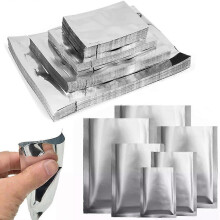 Sacchetti sottovuoto in foglio di alluminio, sacchetti in mylar termosaldabili per la conservazione degli alimenti, colore argento.