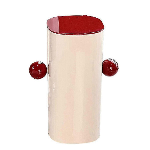 Automatic Lift Dustproof 4-Compartment Makeup Brush Organizer, Red Cosmetics Brush Holder
