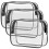 3Pcs Multi-Function Transparent Travel Cosmetic Storage Bag & Wash Bag Set 1