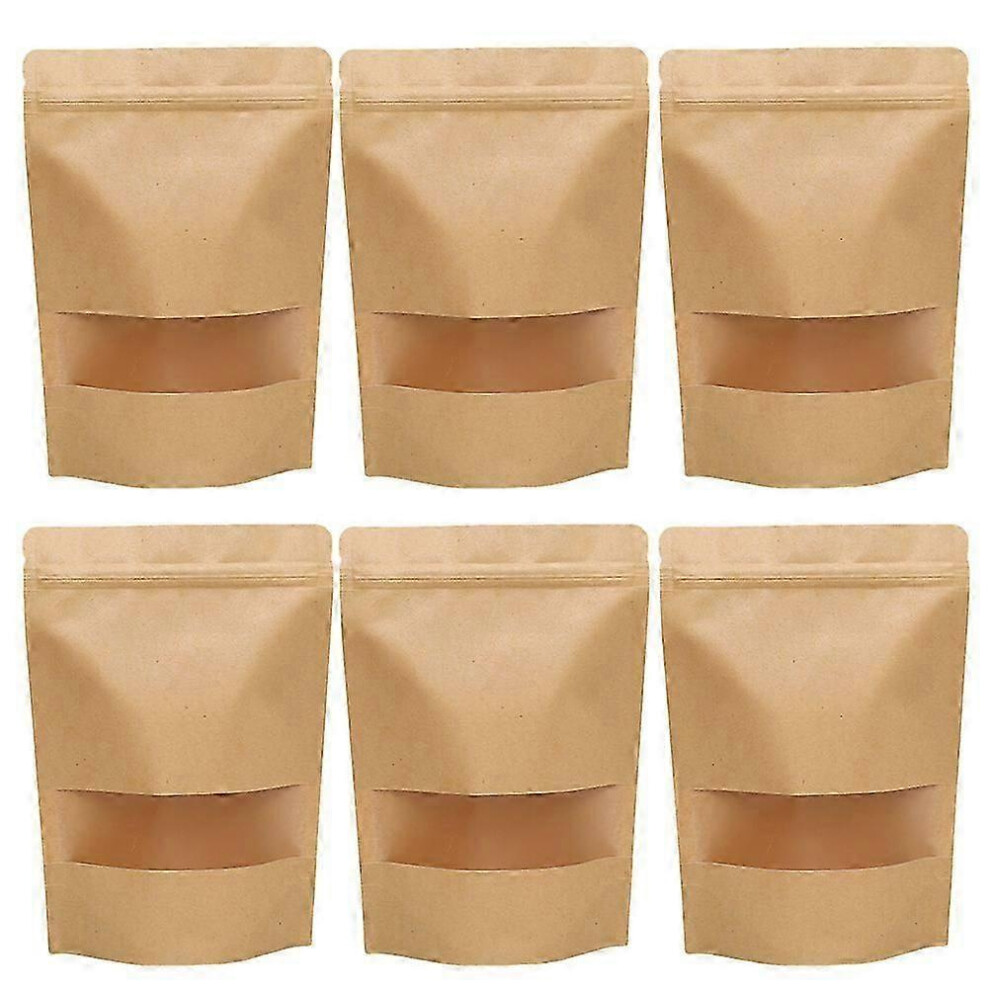 100 Kraft Paper Tea Bags Self-Sealing Zip Pouches Resealable Food Storage Bags 8082847177185