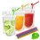 100 Clear Reusable Drink Pouches Set + 100 Wrapped Straws for Adults 1