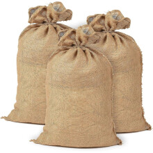 Lot de 3 sacs à pommes de terre en toile de jute naturelle, 50 x 80 cm, 215 g/m², 25 kg