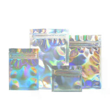 100 buste con chiusura a zip in alluminio termosaldabile glitterato, buste piatte con chiusura a zip per confezionamento al dettaglio
