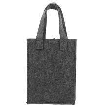 Sac cabas en feutre gris 24 x 18 x 8,5 cm pour 2 bouteilles de vin, sac d'emballage pour bouteilles de vin