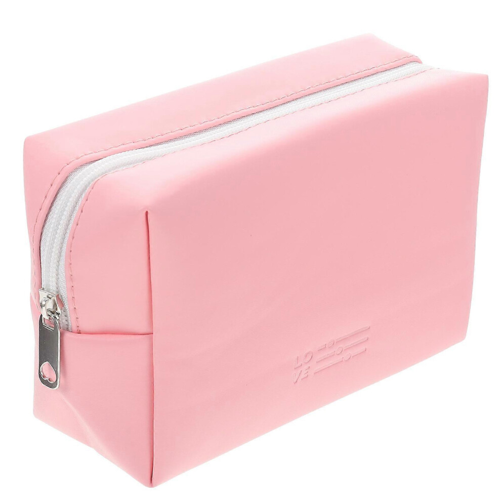 Portable Pink Polyester Cosmetic & Coin Storage Bag Durable