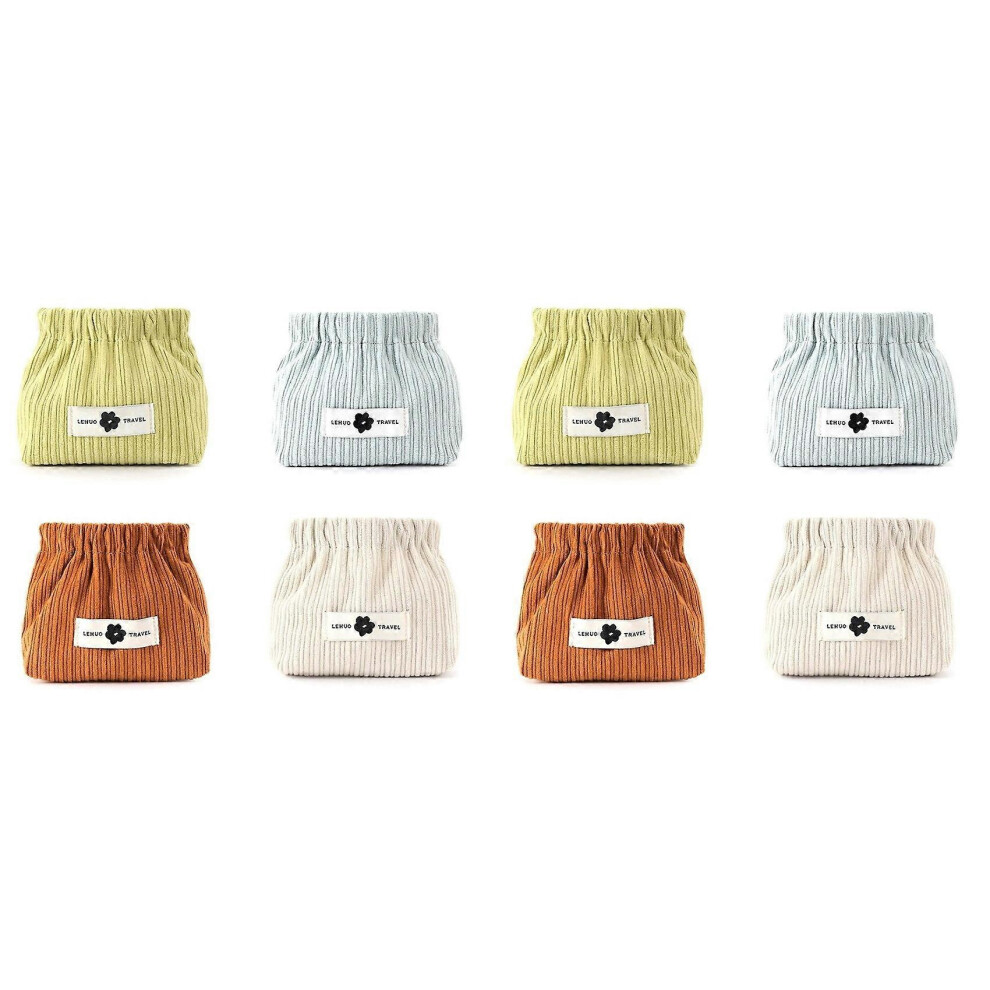 8X Corduroy Elastic Hair Tie Organizer, Portable Travel Storage Bag, Lipstick Pouch
