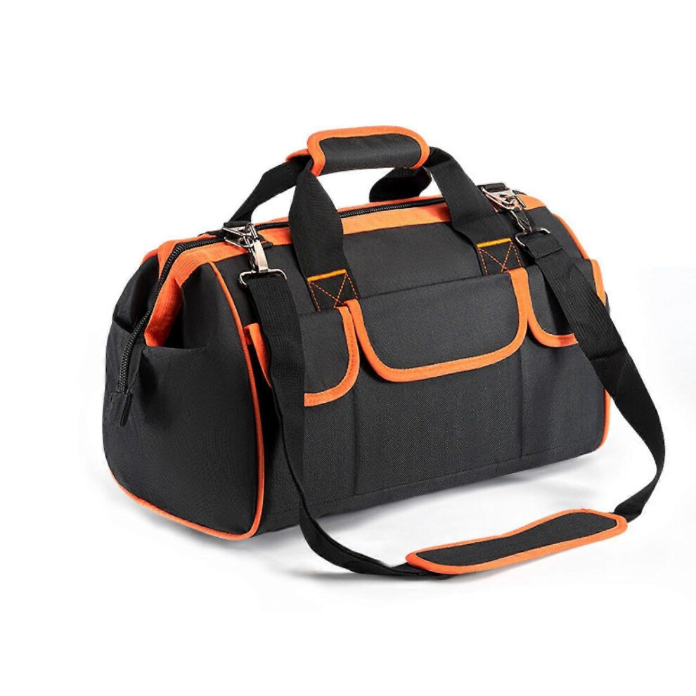 Heavy Duty Orange Waterproof Tool Bag, Molded Base, Wide Mouth Collapsible Tote Organizer 7734319165305