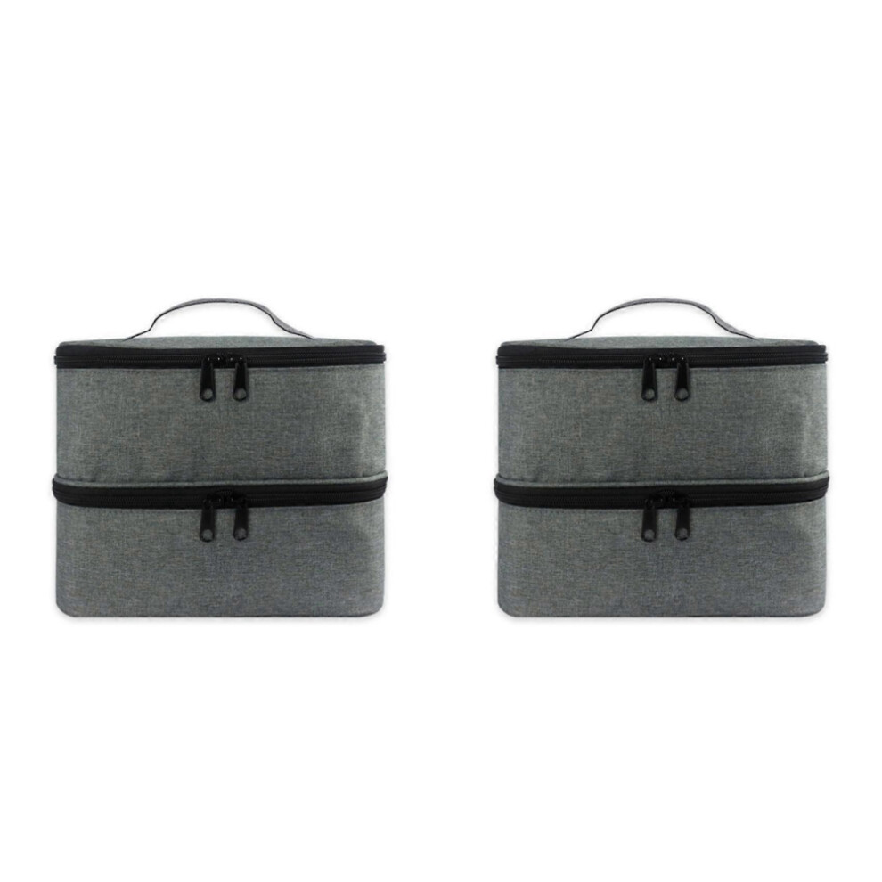 Grey2 Nail Polish Storage Bags, Nylon Large Cosmetic Organizer Handbag