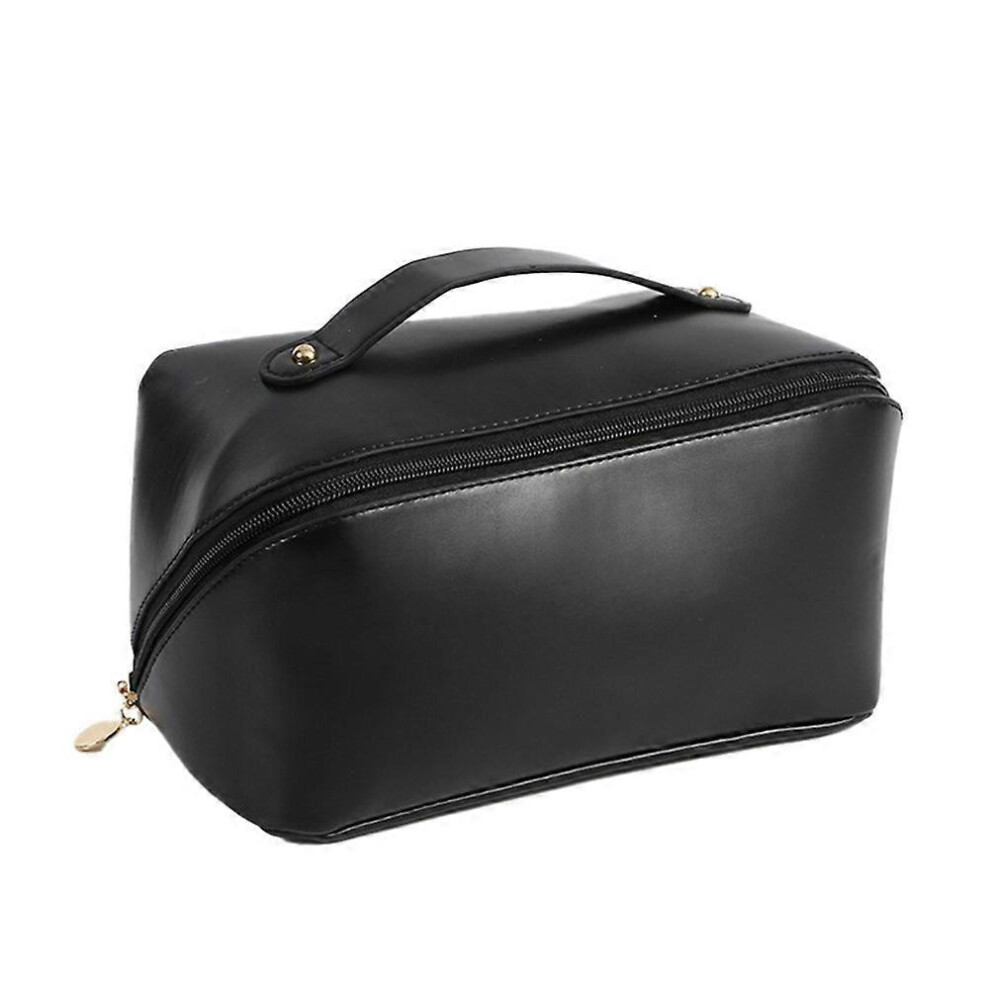 BlackLarge Waterproof Travel Makeup Bag Toiletry Organizer Box for Cosmetics & Skincare