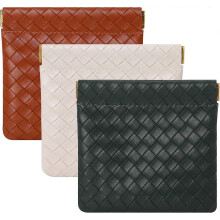 Set di 3 organizer per borsette in ecopelle, impermeabili, ideali per monete e rossetto.