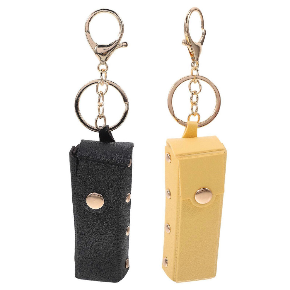 2Pcs Lipstick Keychain Bag Cosmetic Pouch Keychain Lipstick Sleeve Holder