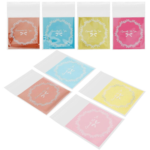 400Pcs Assorted Color Self-Sealing Cellophane Bags for Cookie Storage