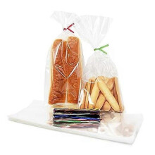 100 sacchetti di cellophane trasparente 5x11 pollici con laccetti da 4 pollici