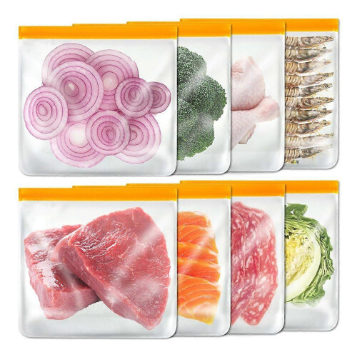 Wiederverwendbare, luftdichte Gefrierbeutel für Obst, Gemüse und den Haushalt – mit Zippverschluss