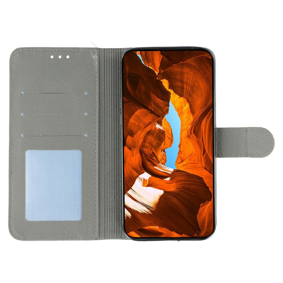 (Grey) For Oneplus 15R 5G / Ace 6T 5G / Ace 6 5G Case Feather Imprint Pu Leather Wallet Phone Cover Grey 6914296446876