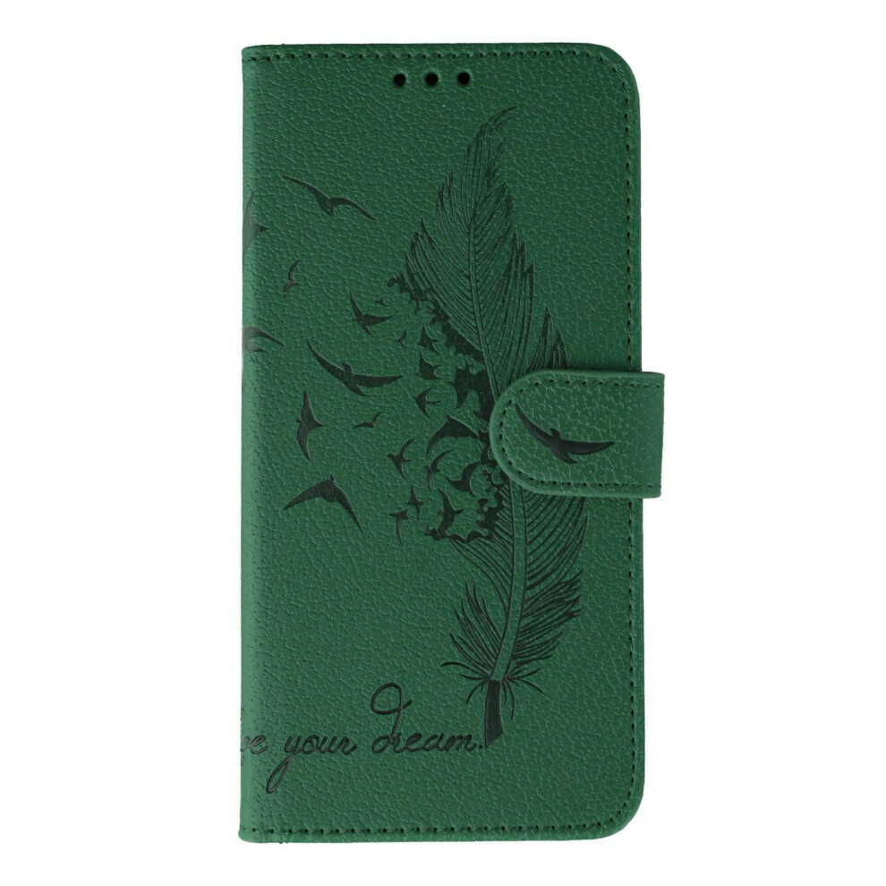 (Green) For Oneplus 15R 5G / Ace 6T 5G / Ace 6 5G Case Feather Imprint Pu Leather Wallet Phone Cover Green 6914296042528