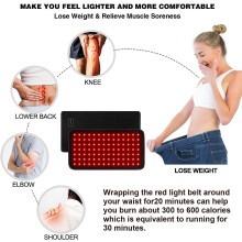 Roodlichttherapiegordel voor het lichaam, infrarood lichttherapieapparaat, flexibele LED-draagbare wikkel met timer voor verlichting van rug-, sc