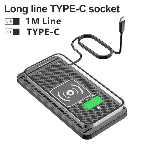 Type-C Car Wireless Charger Fast Charging Mat Pad For for iPhone Samsung (Black) 1