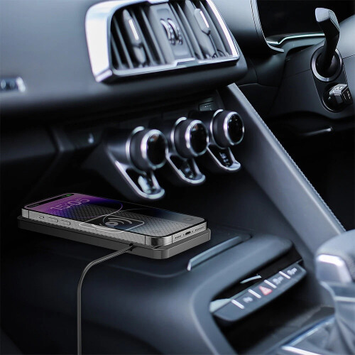Type-C Car Wireless Charger Fast Charging Mat Pad For for iPhone Samsung (Black) 2