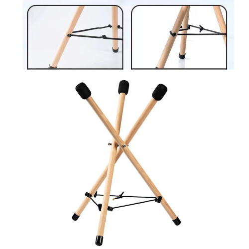 Wood Tripod Base For Handpan Drum Compact Storage Bag Simple Installation 2