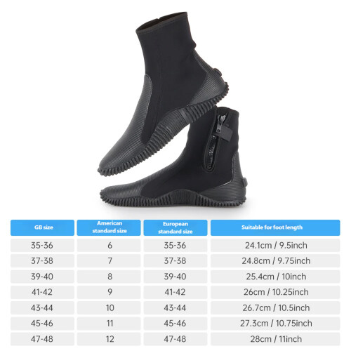 1 Pair Unisex 5mm Diving Boot Features High Top Construction Anti Cut Surfaces 12 2