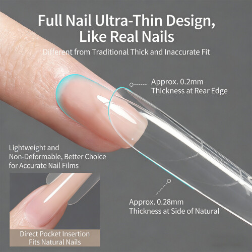 1Box Quick Effect Oval Tapered Nail Extensions Easy Application for Busy thin dog ladder 1