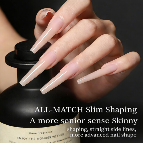 1Box Quick Effect Oval Tapered Nail Extensions Easy Application for Busy thin dog ladder 2