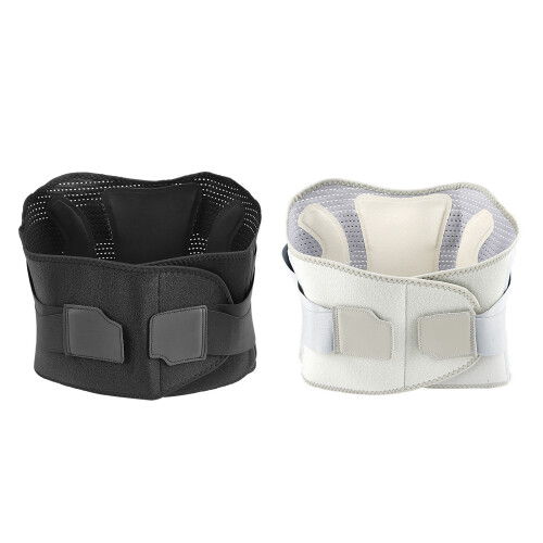 Comfortable fit Waist Support Featuring Double Structure Breathable Back Brace Gray L 1