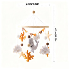 Whimsical Ocean Theme Wooden Baby Mobile Handcrafted Sensory Toy For Newborns