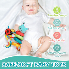 Baby Bed Wrap Hanging Toy With Gentle Rattle Sound Soft Fabric Sensory Mobile For Infant