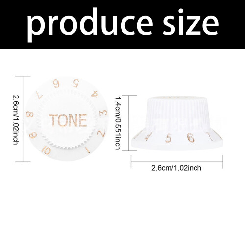 3Pcs Guitar Contral Knobs, Clear Knobs Electric Guitar Bass Top Hat Knobs Set 2