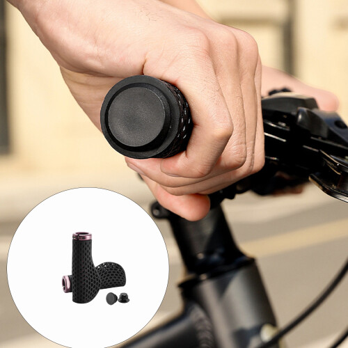 1Pair Shock Absorption Handle Bar Cover Comfortable Cycling Handle Grips Gold 1