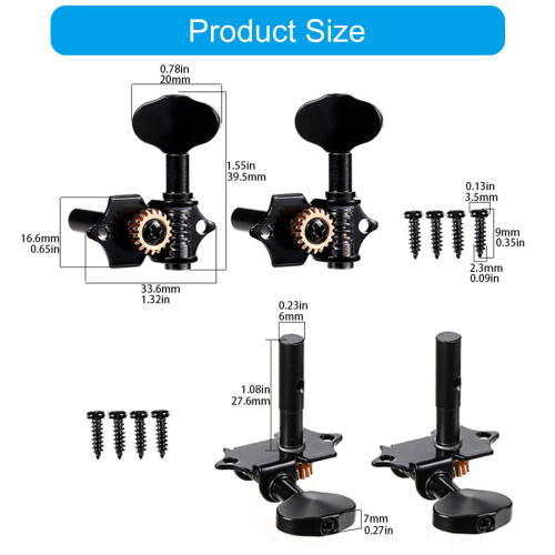 Guitar String Tuner Machine Heads Guitar Knobs Keys for Acoustic Electric Guitar 2